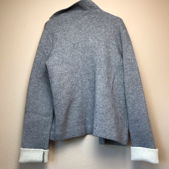 Anthropologie | Gray and White Wool Blend Jacket Sweater - Picture 6 of 7